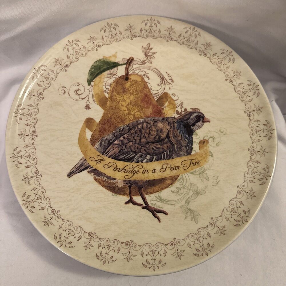 Noble Excellence "12 Days of Christmas" Pedestal Footed Cake Plate Used